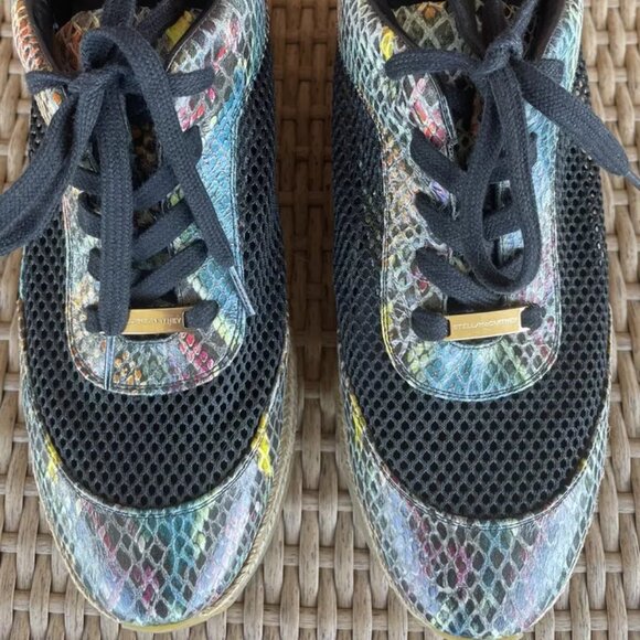 STELLA MCCARTNEY Sz 9.5 40 Vegan Mesh Snakeskin Platform Espadrille Sneakers - Picture 3 of 7